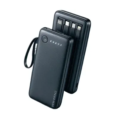VEN-DENS VD-PB058 10000mAh Power Bank with Built-in Charging Cable