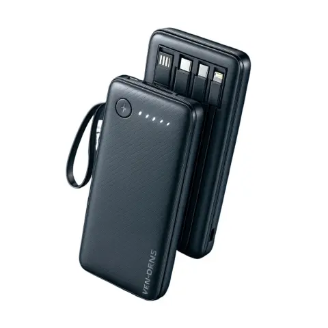VEN-DENS VD-PB058 10000mAh Power Bank with Built-in Charging Cable